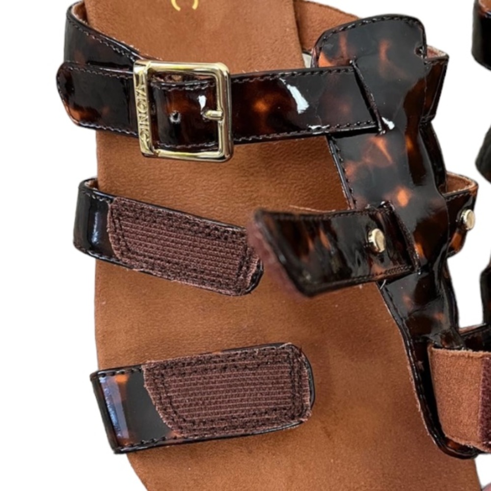 Vionic Tortoise Radia Orthodic Adjustable Triple Strap Wedge Sandals - Picture 8 of 12